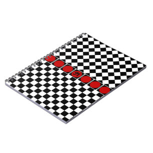 Carnet Damiers diamant moitié noir blanc