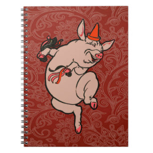 Carnet Dancing Pig Antique Cute Danseuse