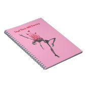 Carnet Dancing Red Fire Flames Skeleton Illustration Pink (Côté Droit)
