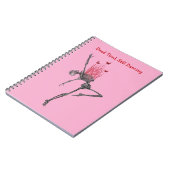 Carnet Dancing Red Fire Flames Skeleton Illustration Pink (Côté gauche)