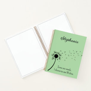 Carnet Dandelion Dans Le Vent - Je Choisis Les Voeux Vert