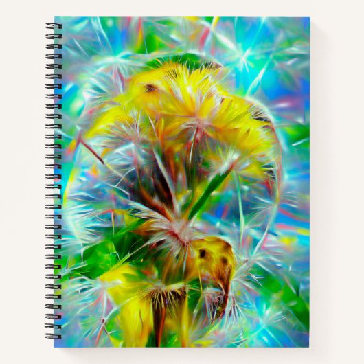 Carnet Dandelions Ethereal dans Neon Dreamscape (Devant)