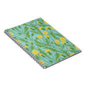 Carnet Dandelions, vert, jaune et bleu (Côté Droit)