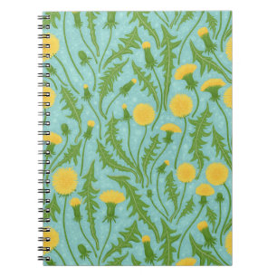 Carnet Dandelions, vert, jaune et bleu