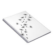 Carnet Dandelions volants Dandelion graines Vent Fleur (Côté Droit)