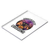 Carnet Danger Halloween Chat Noir Traversée (Côté gauche)