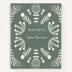 Carnet Danoise Fleurs folkloriques Sage Green Recette per