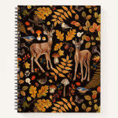Carnet Dans les bois / Cerf d'automne sur noir (Devant)