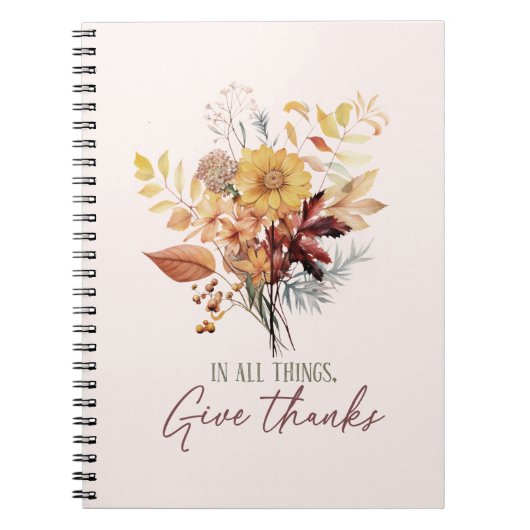 Carnet Dans Toutes Les Choses Remercient Automne (Devant)