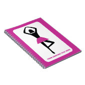 Carnet Danse ballerine noir, couleur rose chaud (Côté Droit)