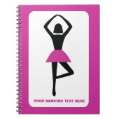 Carnet Danse ballerine noir, couleur rose chaud (Devant)