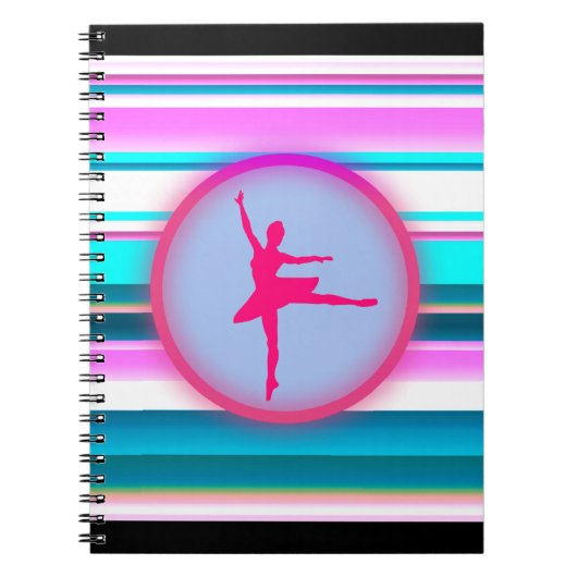Carnet Danse de ballerine pour filles à rayures  (Devant)