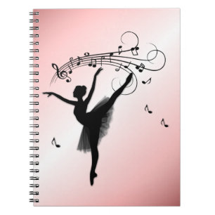 Carnet Danse Extraordinaire Ballerina avec musique rose