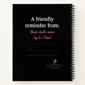 Carnet Danse Parents Public Étiquette Rose (Dos)