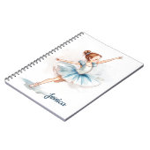 Carnet Danseur Ballerina à l'aquarelle bleue (Côté gauche)