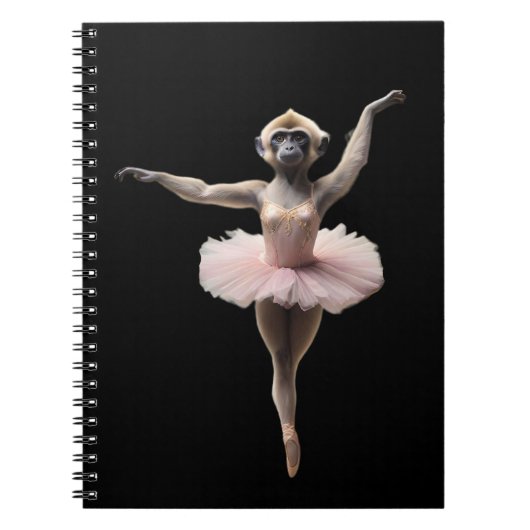 Carnet Danseur De Ballet Gibbon Monkey Dans Un Tutu, (Devant)