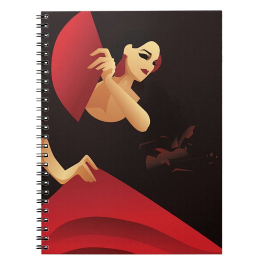 Carnet Danseur de flamenco espagnol avec ventilateur. noi (Devant)
