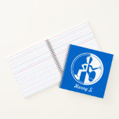 Carnet Danseur funky blanc sur graphique bleu personnalis (Intérieur)