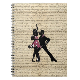 Carnet Danseurs de salle de bal sur le papier vintage