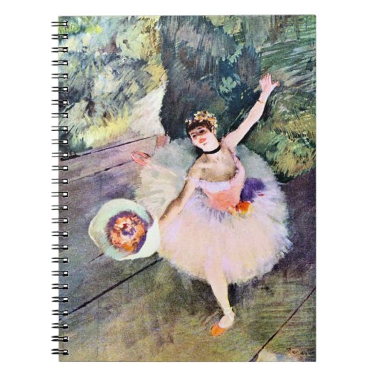 Carnet Danseuse avec un bouquet de fleurs par Edgar Degas (Devant)
