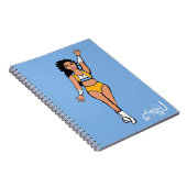 Carnet Danseuse Bleu clair / Blanc / Or (Côté Droit)