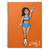 Carnet Danseuse Bleu clair / Blanc / Orange (Devant)
