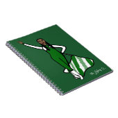 Carnet Danseuse Danseuse Vert Blanc Accent F (Côté Droit)