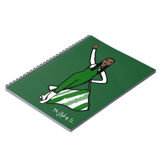Carnet Danseuse Danseuse Vert Blanc Accent F (Côté gauche)