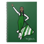 Carnet Danseuse Danseuse Vert Blanc Accent F (Devant)