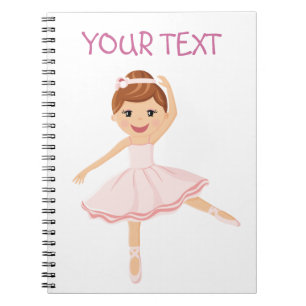 Carnet Danseuse de ballerine avec les cheveux bruns