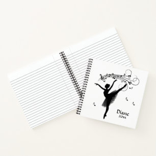 Carnet Danseuse de ballet dansant avec musique personnell