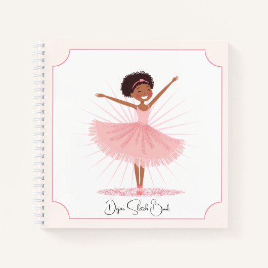 Carnet Danseuse de ballet rose fantaisiste (Devant)