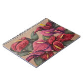 Carnet d'anthurium rouge et rose (Côté gauche)