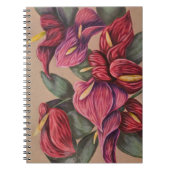 Carnet d'anthurium rouge et rose (Devant)