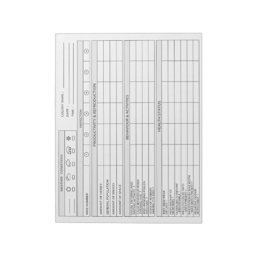 carnet d'apiculture - Miel Bee Farming Tracker (Tourné)