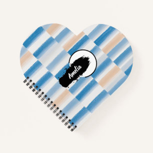 Carnet d'aquarelle bleu personnalisé