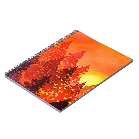 Carnet d'aquarelle chaud au coucher du soleil (Côté gauche)