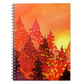 Carnet d'aquarelle chaud au coucher du soleil (Devant)