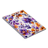 Carnet d'aquarelle florale orange et violet (Côté Droit)