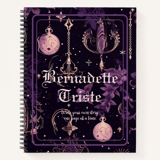 Carnet Dark Academia Goth Nom esthétique Sentiment (Devant)