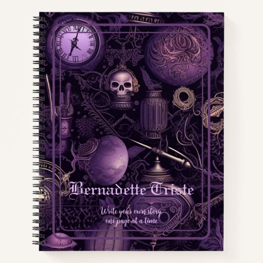 Carnet Dark Academia Goth Nom esthétique Sentiment (Devant)