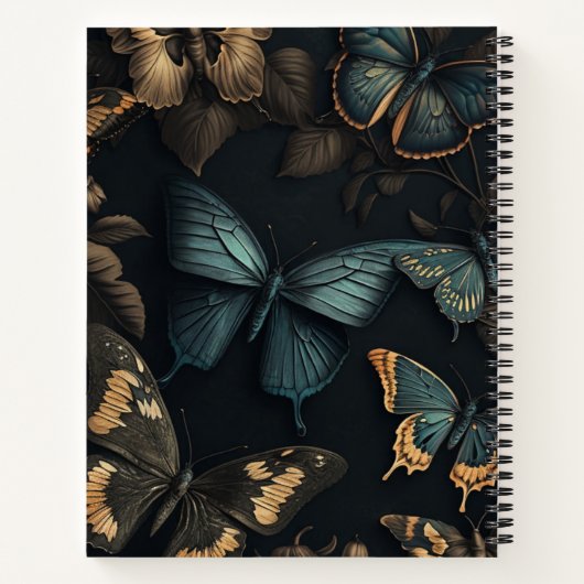 Carnet Dark Academia Nom esthétique Papillon Sentiment (Dos)