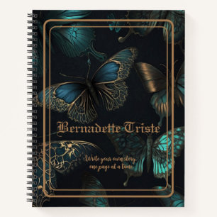 Carnet Dark Academia Nom esthétique Papillon Sentiment