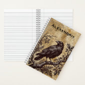 Carnet Dark Academia Raven Vintage Script (À l'intérieur)