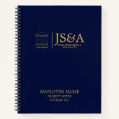 Carnet Dark Blue Gold Justice Columns Law Firm (Devant)