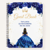 Carnet Dark Blue Princess Quinceañera Guest Book (Devant)