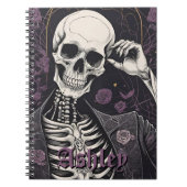Carnet Dark Boho Gothic Skeleton & Roses Halloween (Devant)