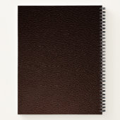 Carnet Dark Brown Faux Leather Gold Monogrammed (Dos)