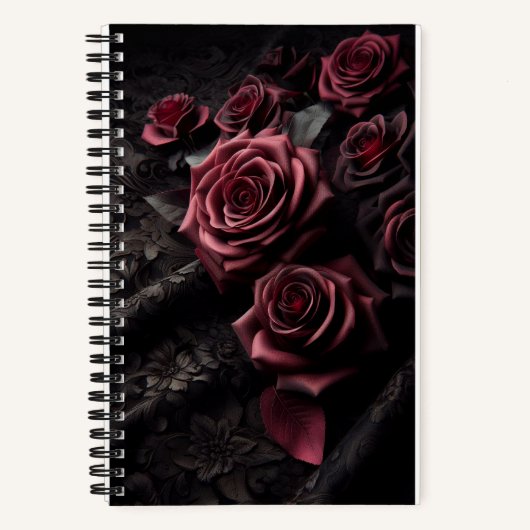 Carnet Dark Goth Pink Rose & Black Brocade (Recto)