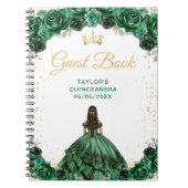 Carnet Dark Green Princess Quinceañera Guest Book (Devant)